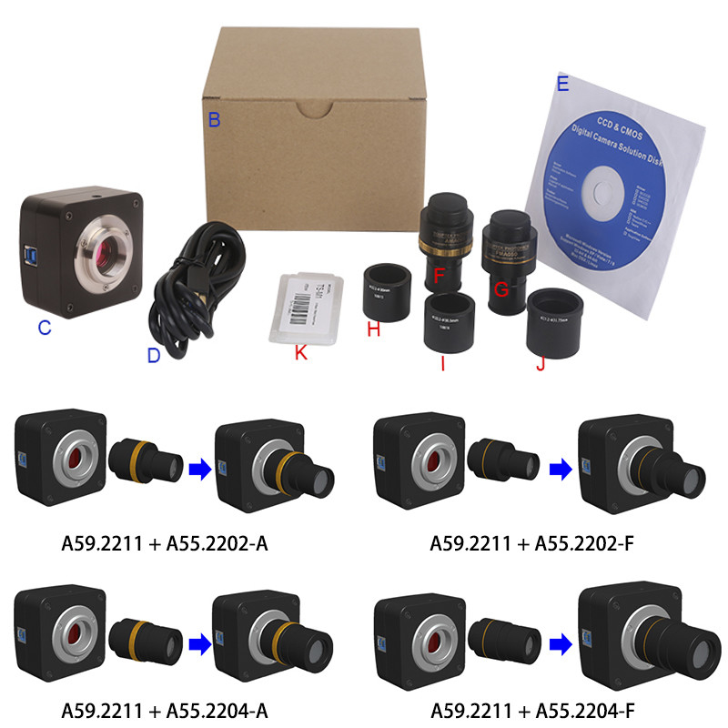 Digital CMOS Microscope Eyepiece Camera A59.2211 C Mount Eyepiece USB3.0